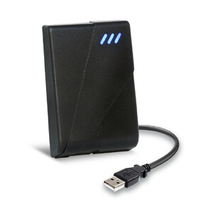 čtečka pro kiosek - EM/MIFARE/DESFire/NFC/Virtual, USB připojení, montáž na stěnu, kabel 195cm