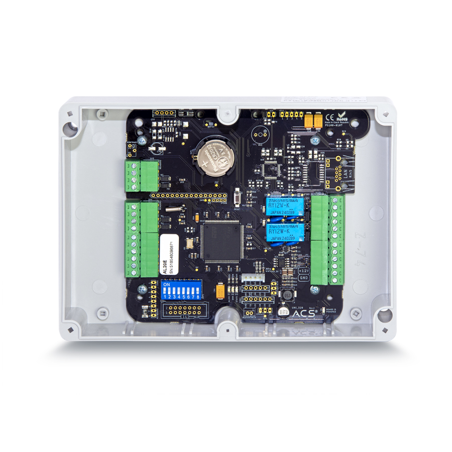 sběrnicová řídící jednotka pro 2 čtečky, připojení RS485, krytí IP65